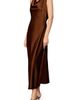 MELLODAY MELLODAY Drape Front Satin Midi Dress - 3