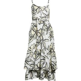 melloday dresses Zapakasa Women Blue Floral Chiffon Spaghetti Straps Long Bridesmaid Dress A  Line Lace Up Back Wedding Guest Dress with Bows main image 0