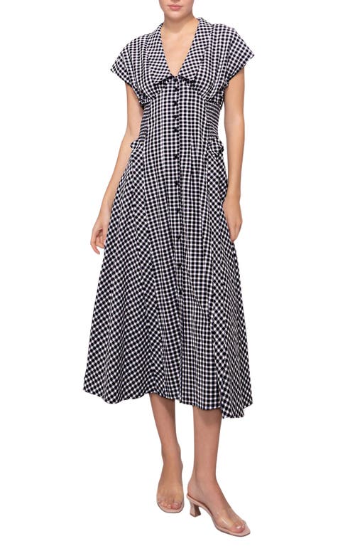 MELLODAY MELLODAY Gingham Smocked Waist Maxi Dress