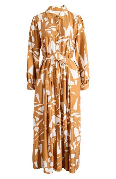 MELLODAY MELLODAY Long Sleeve Geometric Shirtdress