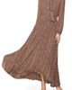 MELLODAY MELLODAY Pleated Long Sleeve Maxi Dress - 3