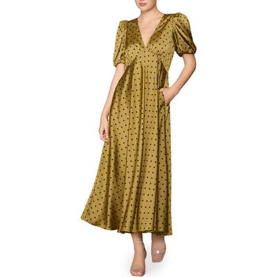 MELLODAY MELLODAY Polka Dot Satin Maxi Dress