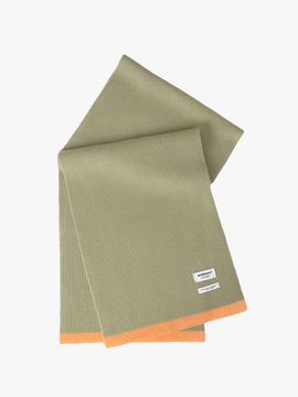 mellotory 100% Cashmere Rib Line Muffler [GREEN]