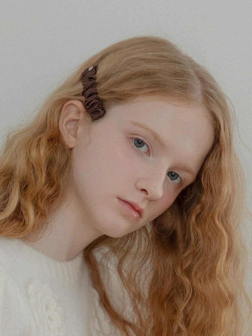 mellotory Square Shirring Hairpin (Deep Brown)
