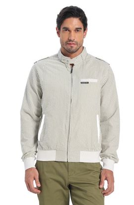 Members Only Members Only Men's Seersucker Iconic Racer Jacket