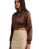 Members Only Members Only Women's Cropped Classic Satin Iconic Racer Jacket - 2