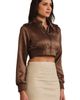 Members Only Members Only Women's Cropped Classic Satin Iconic Racer Jacket - 3