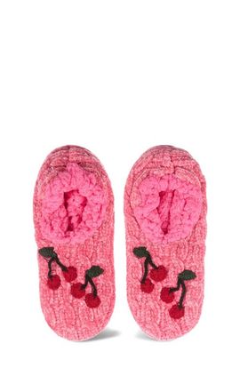 MeMoi MeMoi Cherries Chenille Slipper Socks