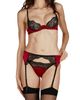MeMoi MeMoi Chloe Underwire Bra, Bikini & Garter Belt Set - 1