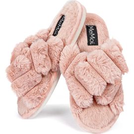 MeMoi MeMoi Double Cross Plush Slipper