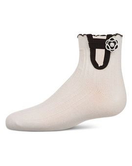 MeMoi MeMoi Floral Button Anklet Socks