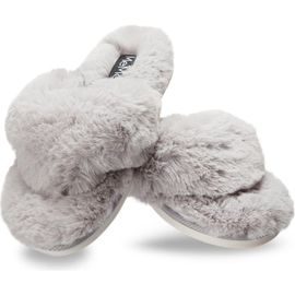 MeMoi MeMoi Fuzzy Plush Faux Fur Flip Flop Slipper