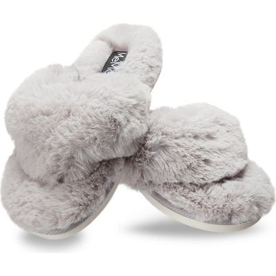 MeMoi MeMoi Fuzzy Plush Faux Fur Flip Flop Slipper