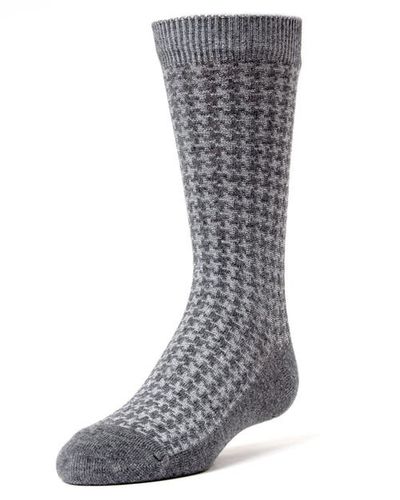 MeMoi MeMoi Houndstooth Mercerized Dress Socks