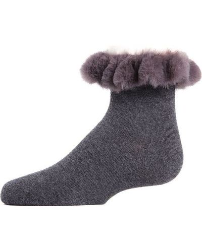 MeMoi MeMoi Kid's Faux-Fur Cuff Anklet Socks