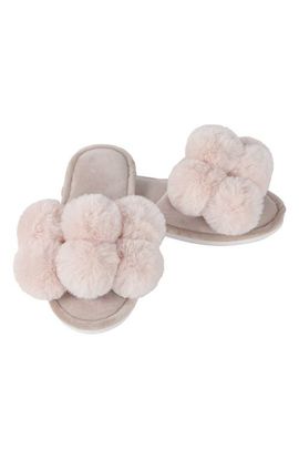 MeMoi MeMoi Luxe Faux Fur Pom Memory Foam Slipper