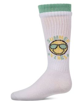 MeMoi MeMoi Summer Vibes Knee High Sock with Faux-Layer Cuffs