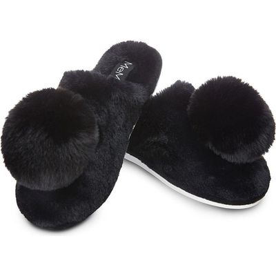 MeMoi MeMoi The Gloria Faux Fur Pom Slipper