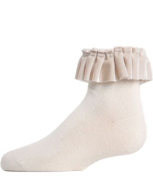 MeMoi MeMoi Velvet Pleated Anklet Socks