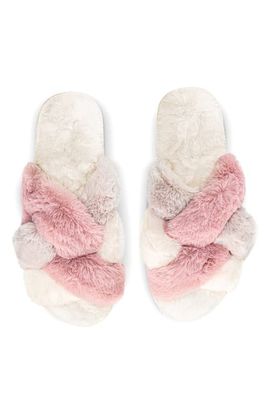 MeMoi MeMoi Weave Faux Fur Scuff Slipper