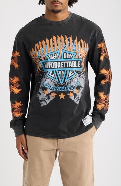 MEMORY LANE MEMORY LANE Flame Shield Oversize Cotton Graphic T-Shirt