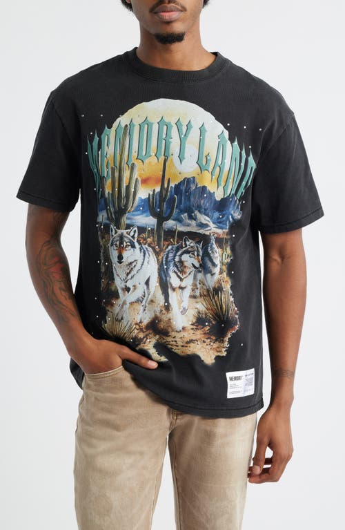 MEMORY LANE MEMORY LANE Running Wolves Crystal Embellished Graphic T-Shirt