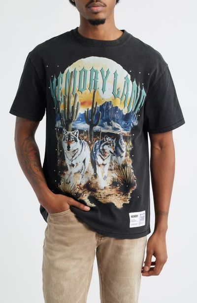 MEMORY LANE MEMORY LANE Running Wolves Crystal Embellished Graphic T-Shirt