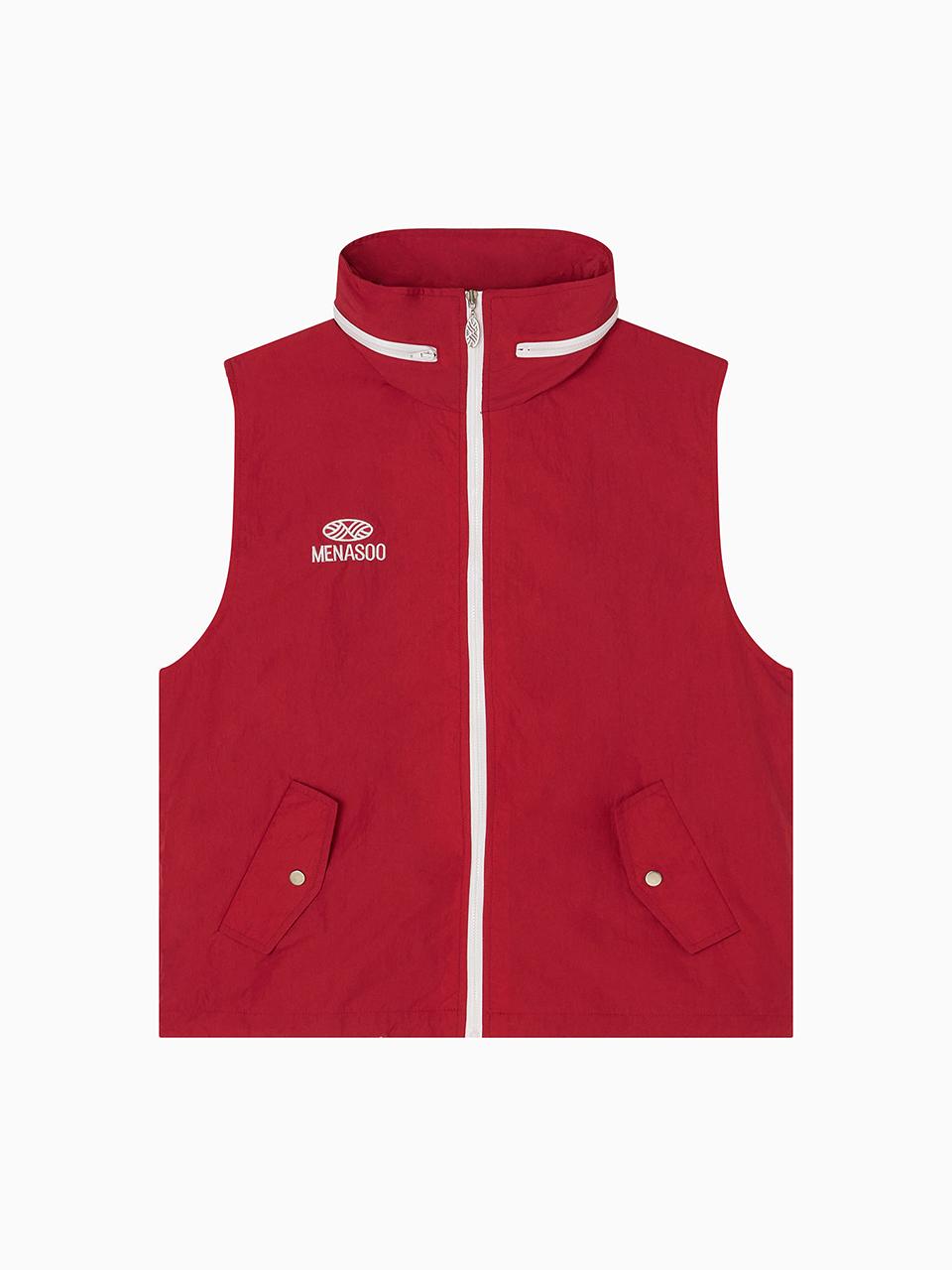 MENASOO Highneck Hood Vest [Red]