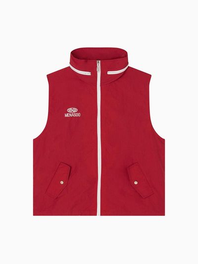 MENASOO Highneck Hood Vest [Red]