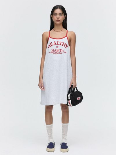 MENASOO MENASOO Summer Basic Terry Strap Dress_Ash Gray