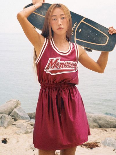 MENASOO MNS APPLIQUE JERSEY DRESS RED