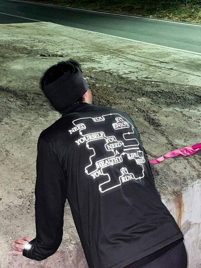 MENASOO Running Performance Lightweight Long T-shirt [Black]