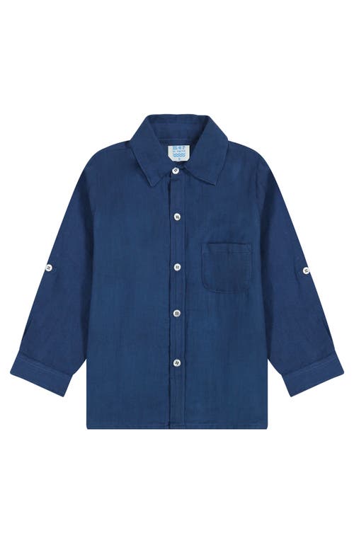 Mer St. Barth Mer St. Barth Remi Boy's Button Front Shirt Lapis Blue 