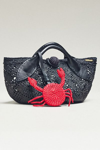 Mercedes Salazar Mini Raffia Crab Bag