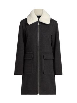 Mercer Collective Women's Faux-Fur Collar Car Coat