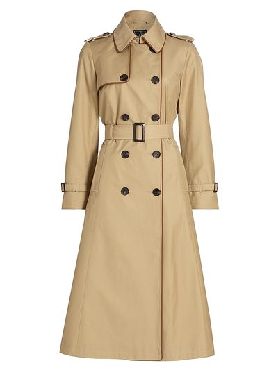 Mercer Collective Women's Faux Leather Trim Trench Coat
