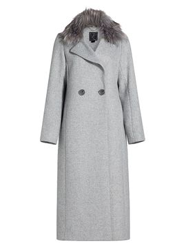Mercer Collective Women's Madison Faux Fur-Collar Maxi Wool Coat