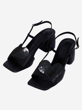MERCYCROWN HeartQueen Slingback Sandal_Dazzling Black