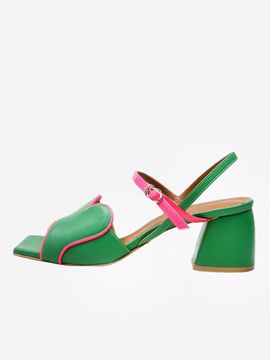 MERCYCROWN HeartQueen X-Slingback Sandal_Green / Pink