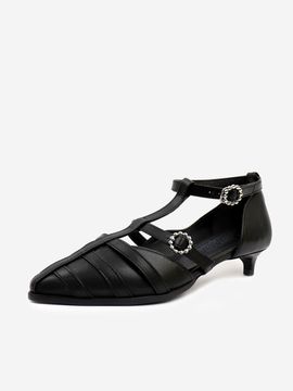 MERCYCROWN Macaron T-strap Sandal_Black (1cm / 3cm)