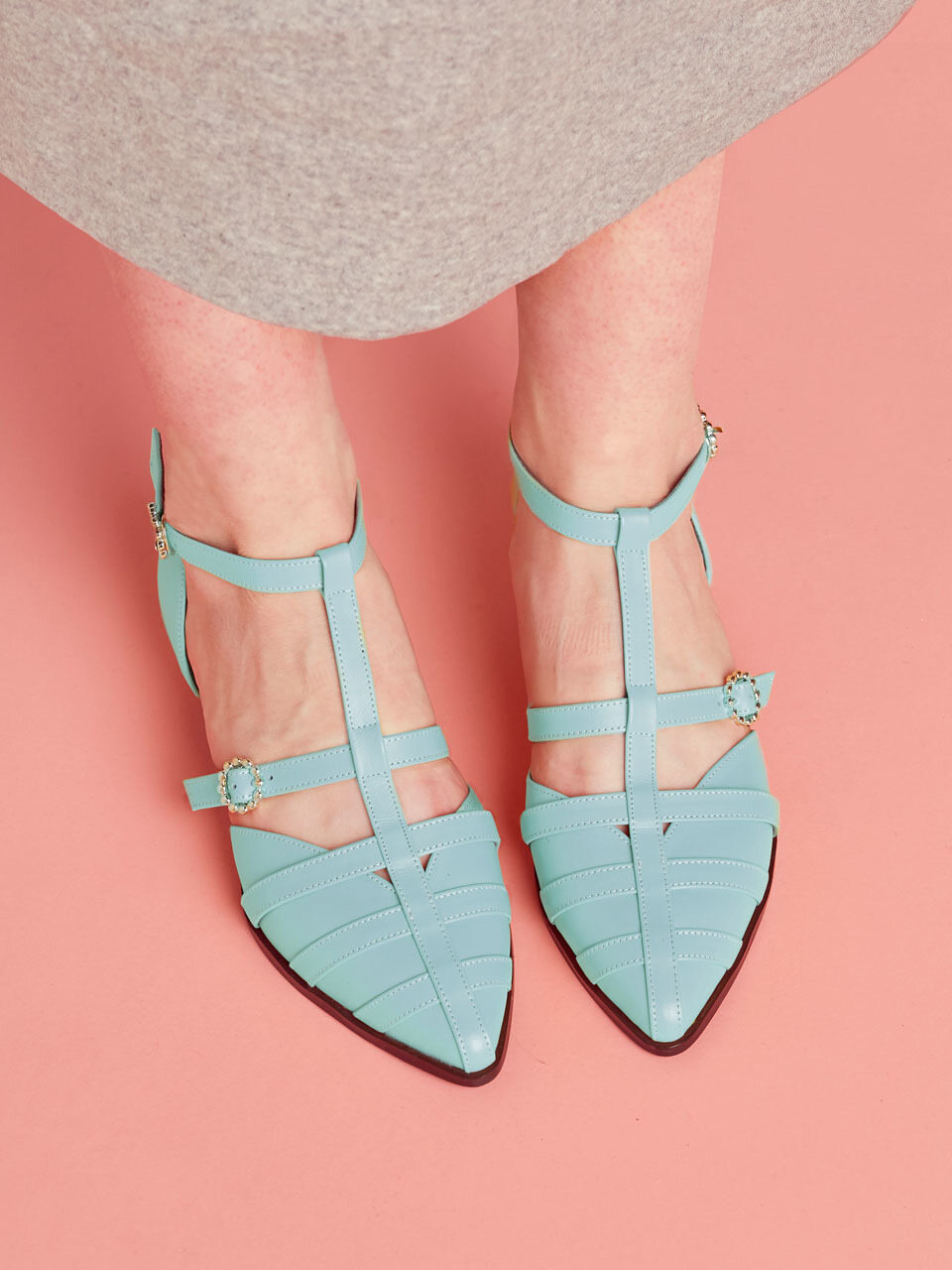 MERCYCROWN Macaron T-strap Sandal_Mint (1cm / 3cm)