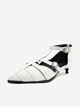 MERCYCROWN Macaron T-strap Sandal_White (1cm / 3cm)