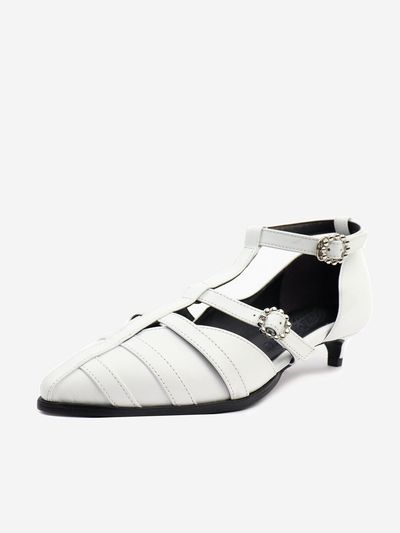 MERCYCROWN Macaron T-strap Sandal_White (1cm / 3cm)