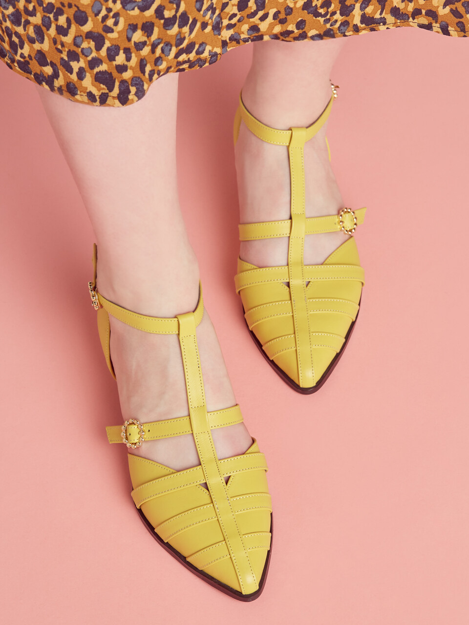 MERCYCROWN Macaron T-strap Sandal_Yellow (1cm / 3cm)