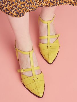 MERCYCROWN Macaron T-strap Sandal_Yellow (1cm / 3cm)
