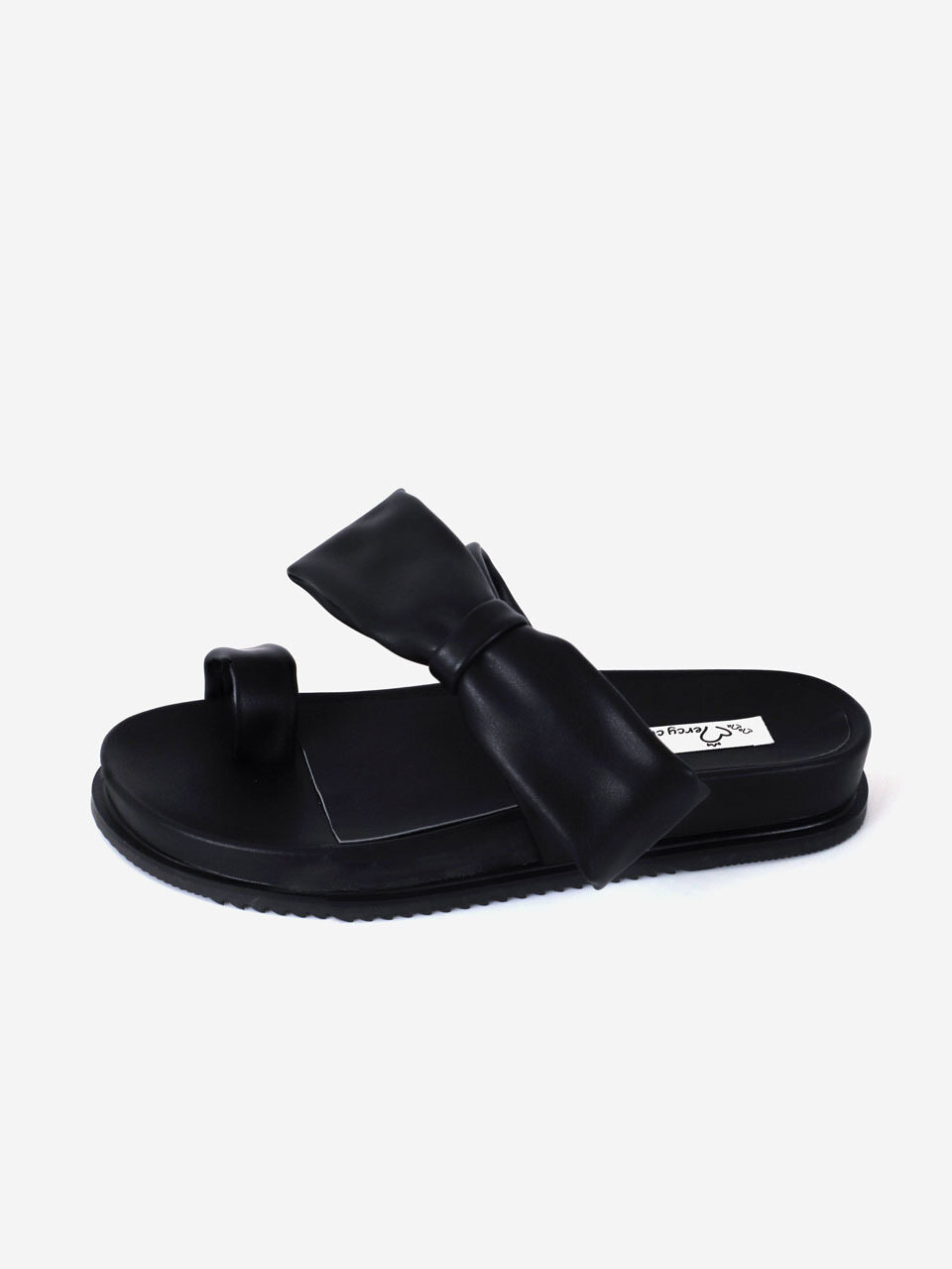 MERCYCROWN MaMa Queen Big Ribbon Sandals - Black