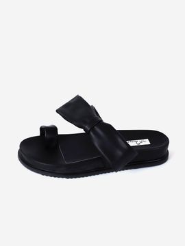 MERCYCROWN MaMa Queen Big Ribbon Sandals - Black
