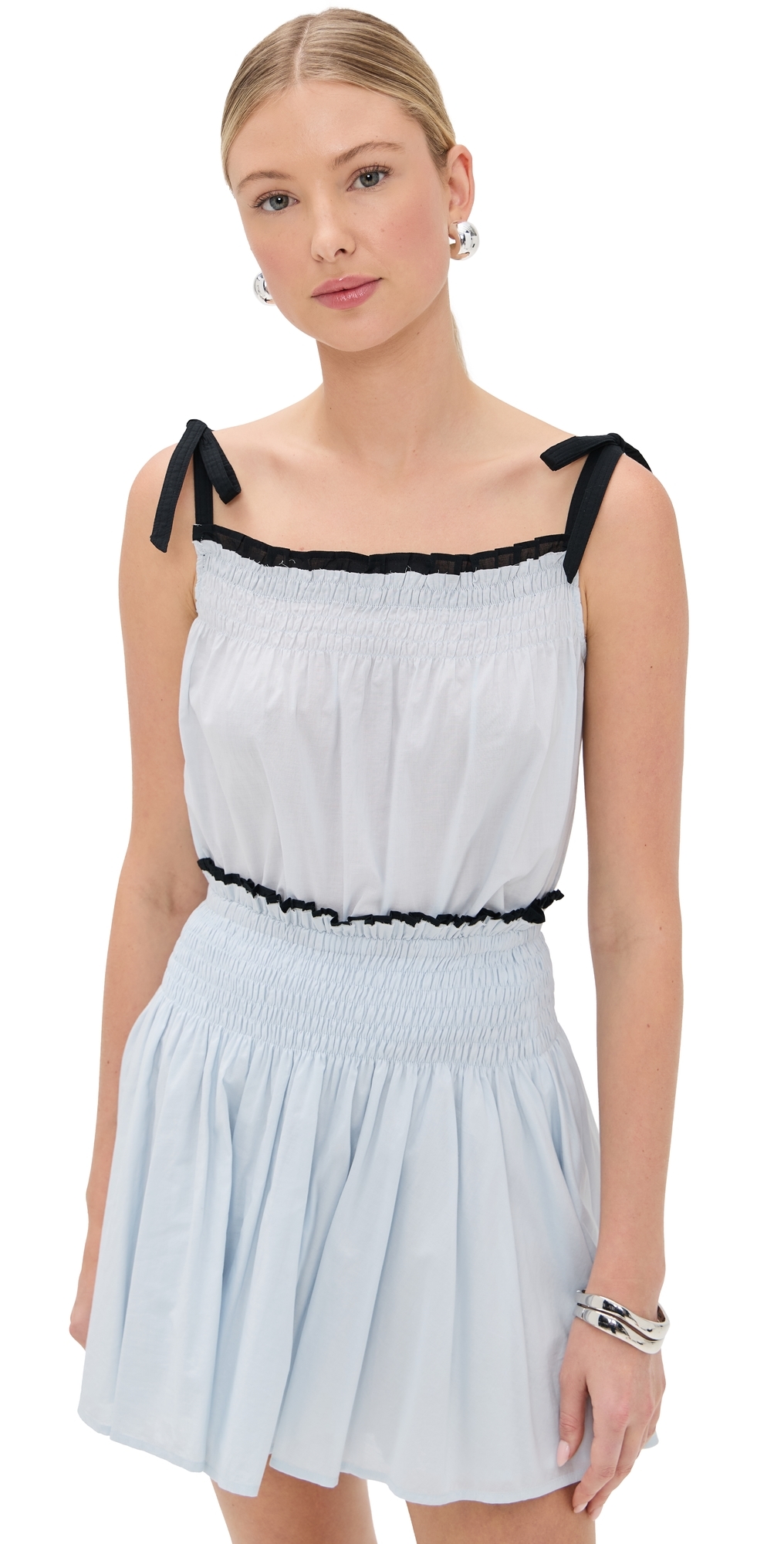 Merlette - Aster Tiered Cotton Poplin Mini Dress Merlette - Aster Tiered Cotton Poplin Mini Dress