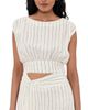 Merlette Merlette Shaan Stripe Top Ivory Black Stripe - 1