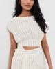 Merlette Merlette Shaan Stripe Top Ivory Black Stripe - 2